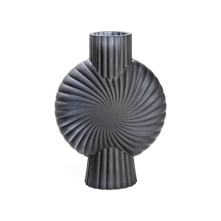 Cassis Small Frosted Vase - Black