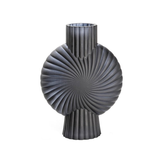 Cassis Small Frosted Vase - Black