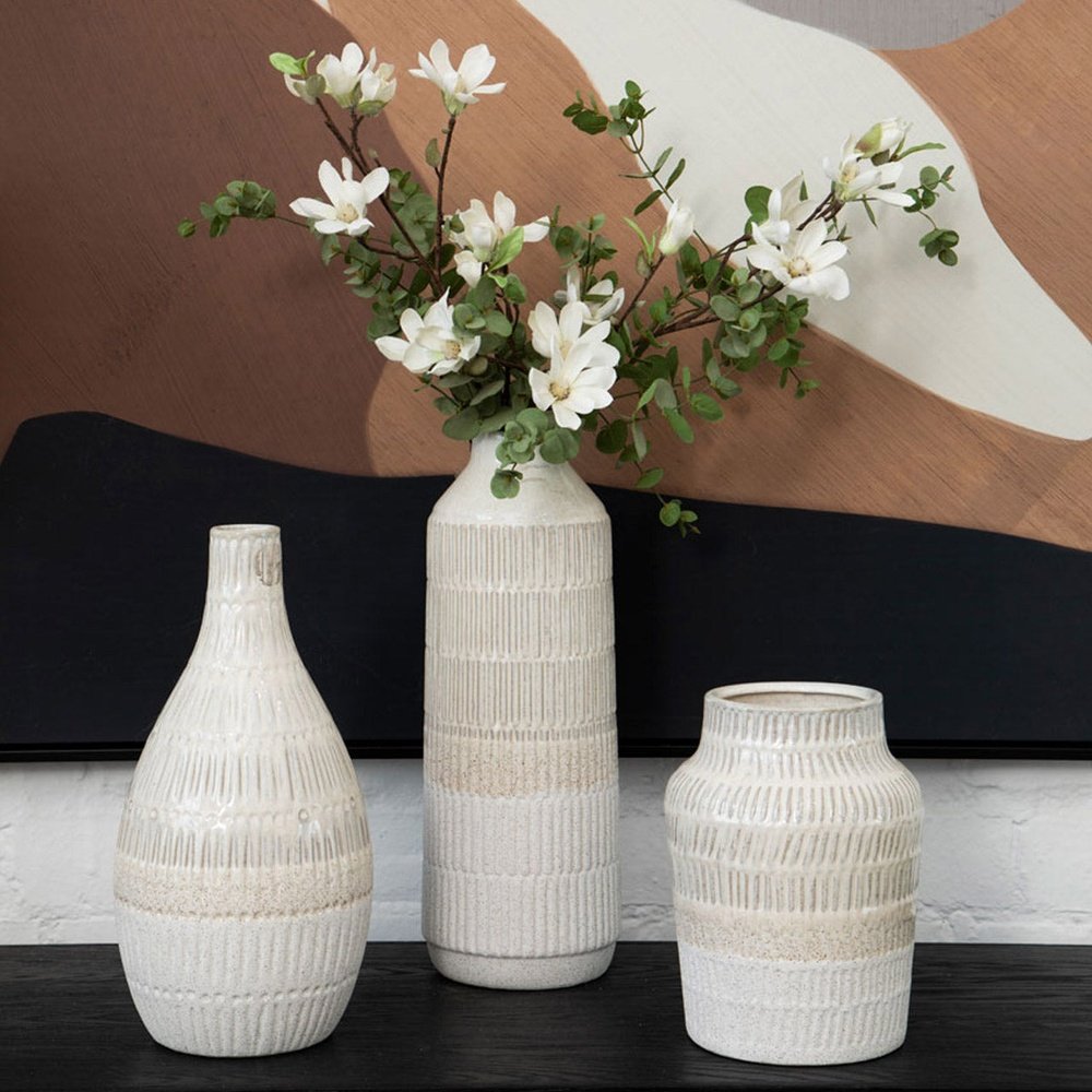 Stefi Large Vase Stoneware - White
